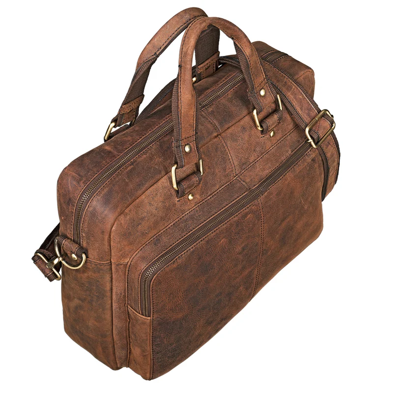 "Gero" Vintage Ledertasche Herren braun groß