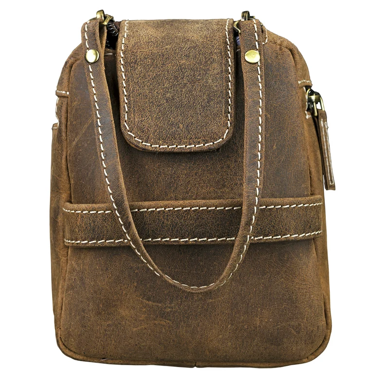 "Laurenz" Waschtasche Leder sepia - braun