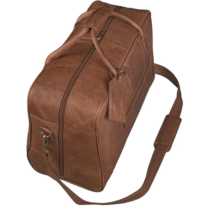 Reisetasche elegant und groß XXL Weekender Bag cognac braun