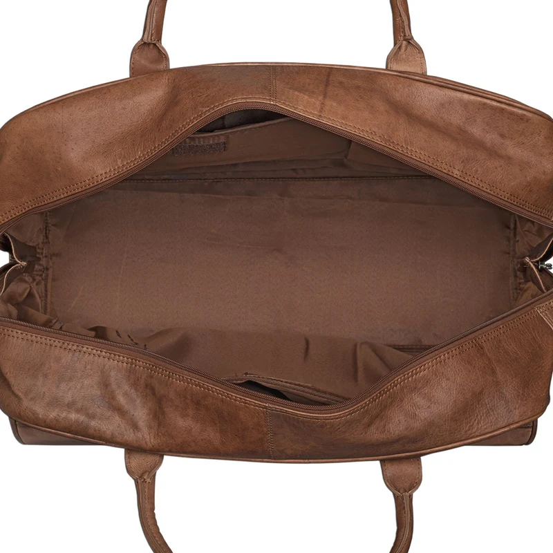 Reisetasche elegant und groß XXL Weekender Bag cognac braun