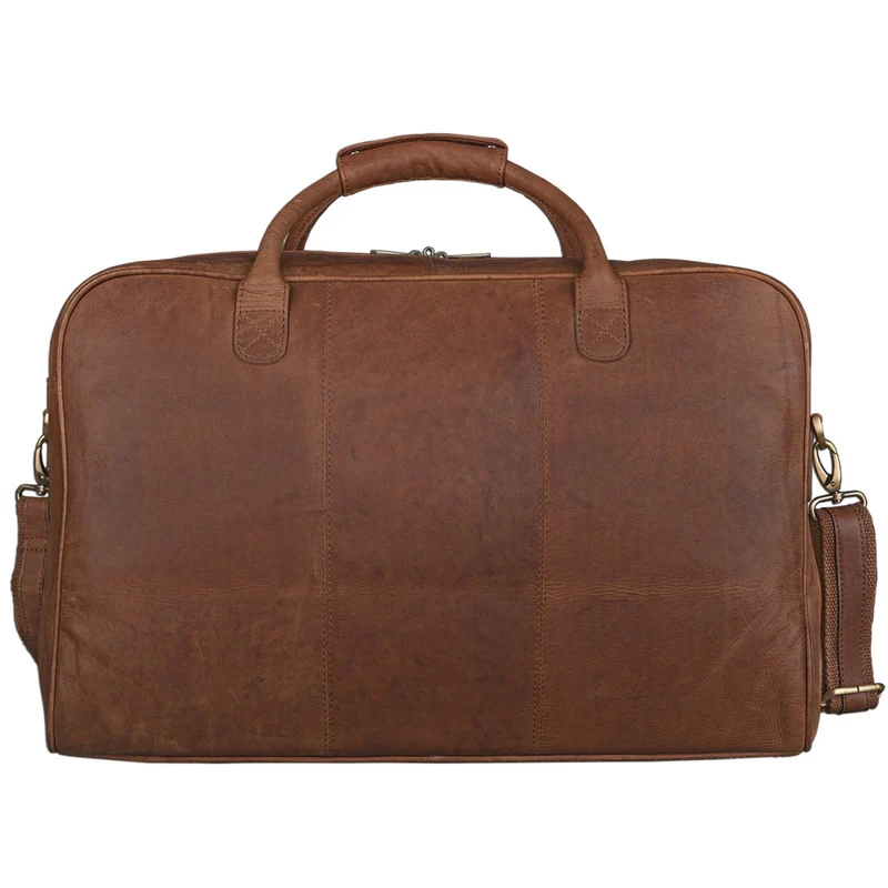 Reisetasche elegant und groß XXL Weekender Bag cognac braun