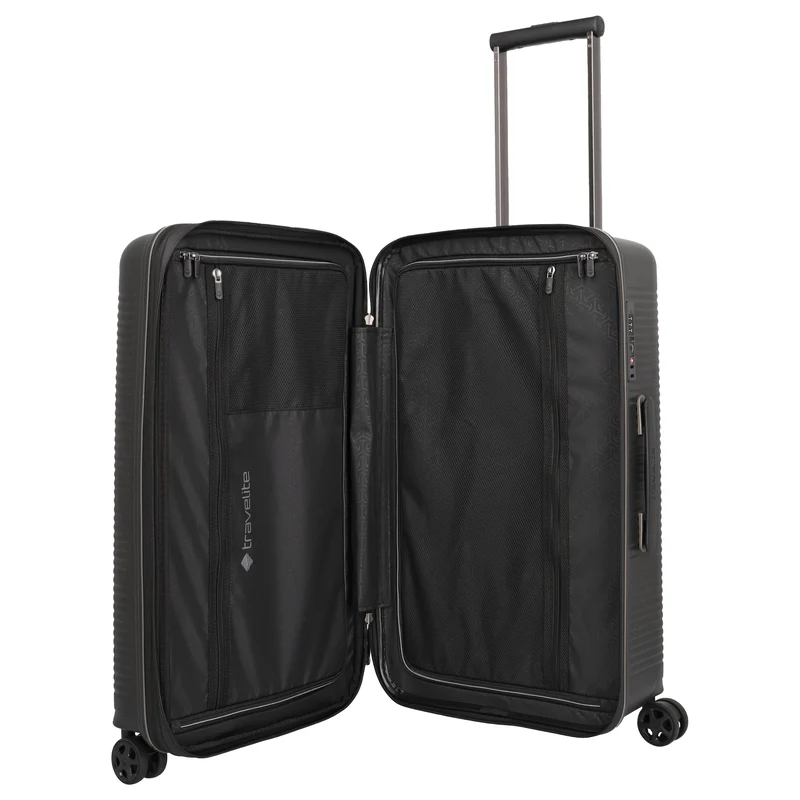 Travelite Roomer Trunk - 4-Rollen-Trolley M 66 cm erw. (black)