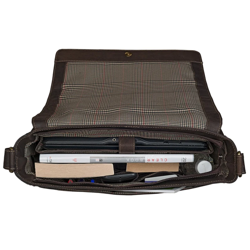Ledertasche Herren Umhängetasche Laptop Leder Braun