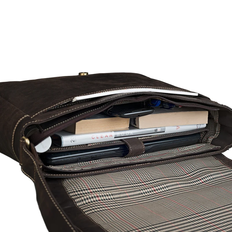 Ledertasche Herren Umhängetasche Laptop Leder Braun