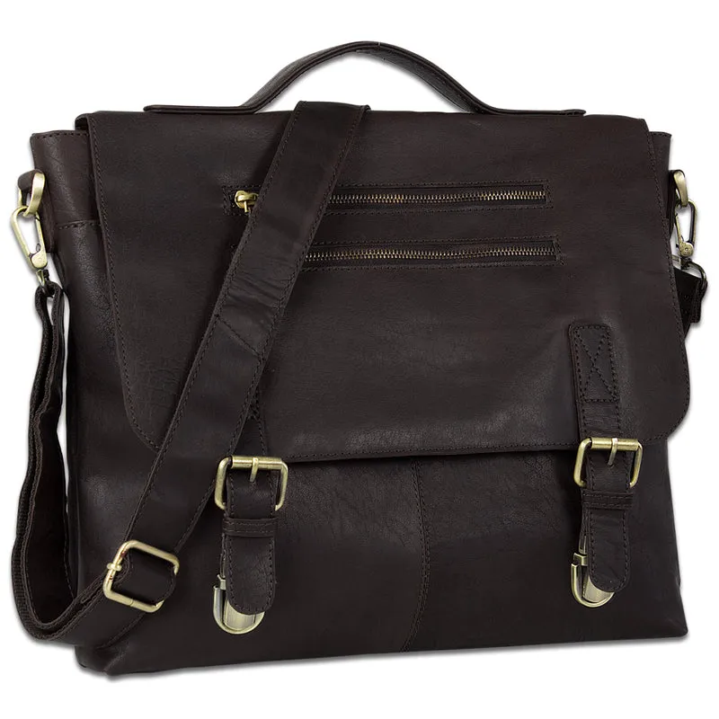 Große Ledertasche elegante Aktentasche Leder braun