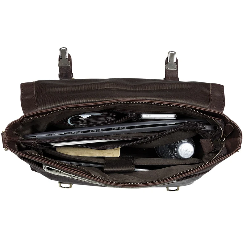 Große Ledertasche elegante Aktentasche Leder braun