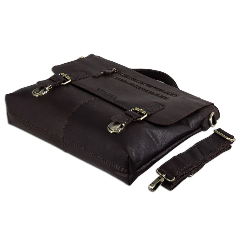 Große Ledertasche elegante Aktentasche Leder braun