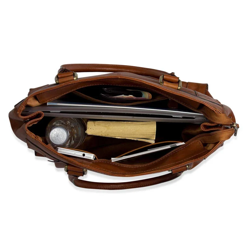 Handtasche Damen Freizeittasche Abendtasche Leder Cognac Braun