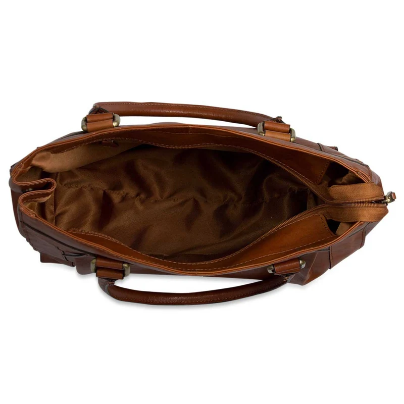 Handtasche Damen Freizeittasche Abendtasche Leder Cognac Braun