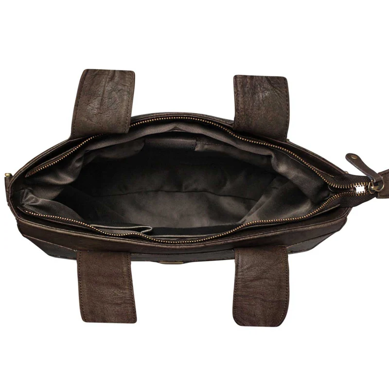 Schultertasche Handtasche für Damen weiches Leder Used Look Braun