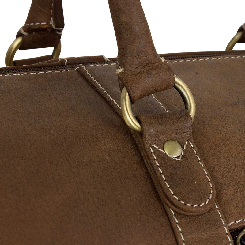 Vintage Weekender Reisetasche Handgepäck Retro Leder braun