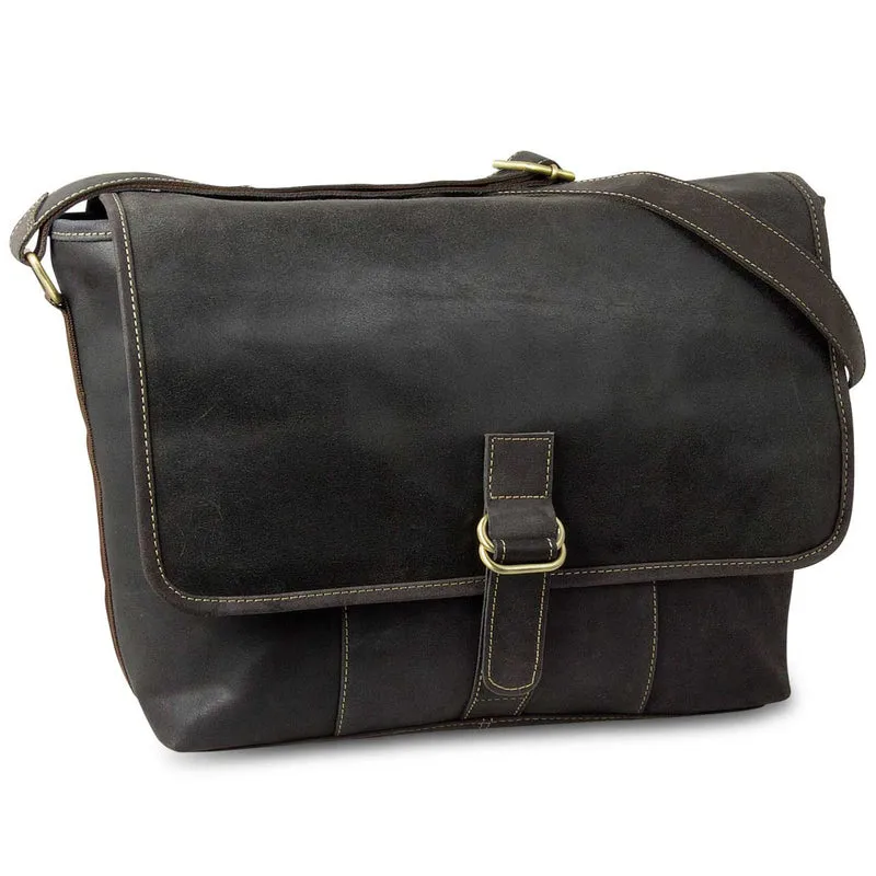 Aktentasche Kuriertasche Messenger Bag Büffel-Leder Braun
