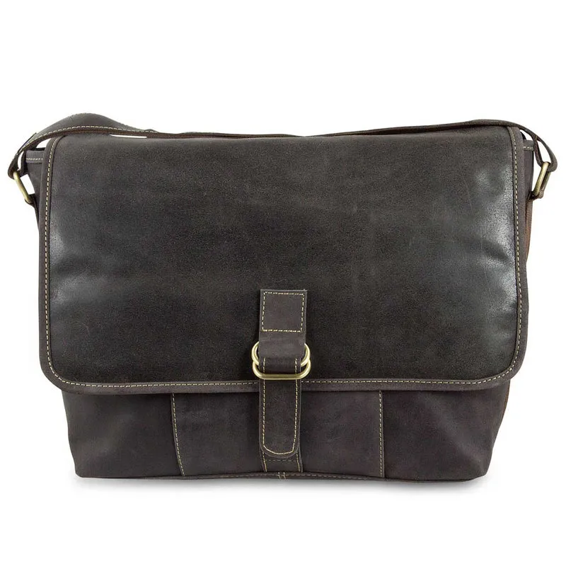 Aktentasche Kuriertasche Messenger Bag Büffel-Leder Braun