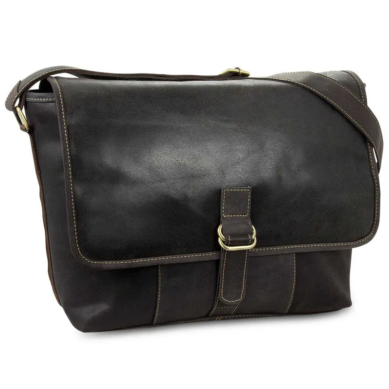 Aktentasche Kuriertasche Messenger Bag Büffel-Leder Braun