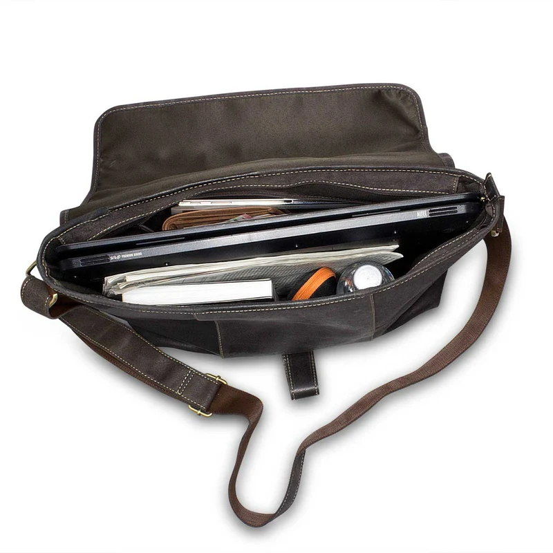 Aktentasche Kuriertasche Messenger Bag Büffel-Leder Braun