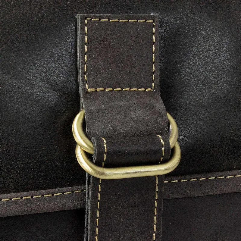 Aktentasche Kuriertasche Messenger Bag Büffel-Leder Braun
