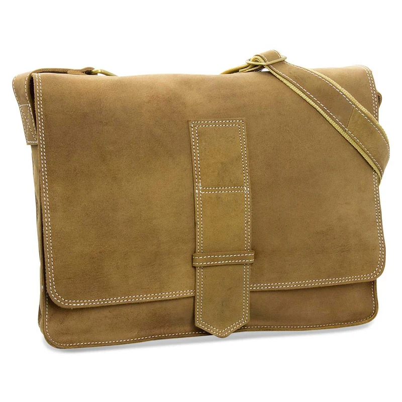 Messenger Bag Unitasche Büro Umhängetasche Leder kamel-braun