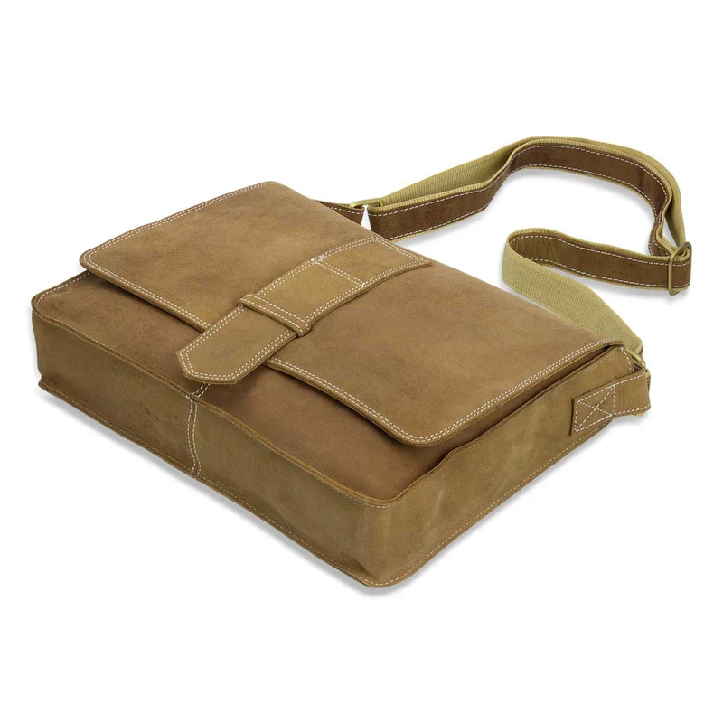 Messenger Bag Unitasche Büro Umhängetasche Leder kamel-braun
