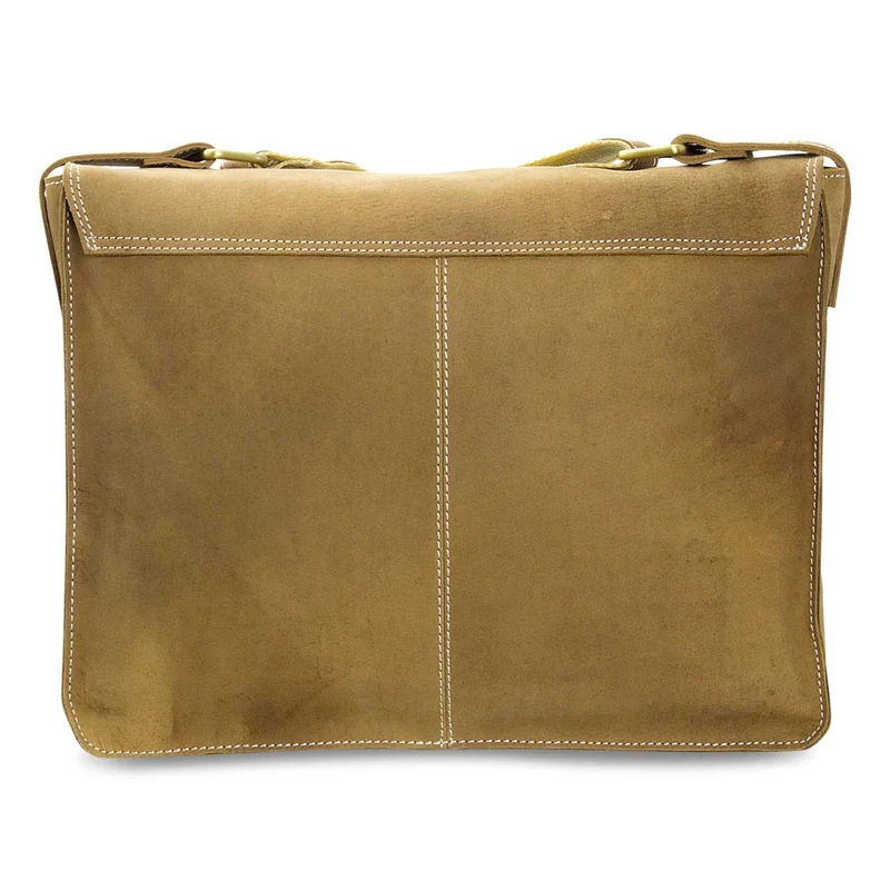Messenger Bag Unitasche Büro Umhängetasche Leder kamel-braun