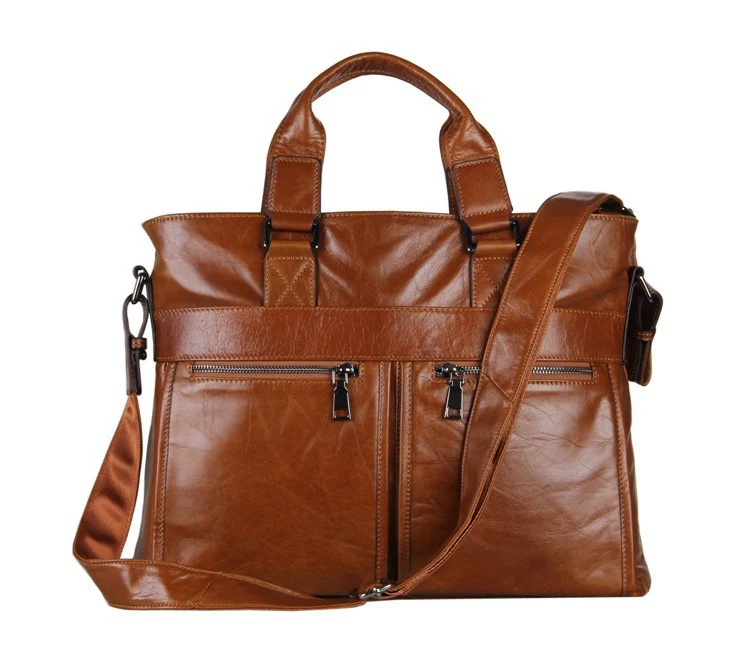 Umhängetasche Herren Damen College Uni Büro Laptop Leder braun