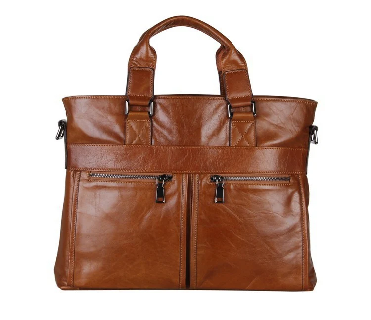 Umhängetasche Herren Damen College Uni Büro Laptop Leder braun