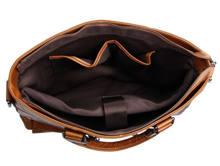 Umhängetasche Herren Damen College Uni Büro Laptop Leder braun