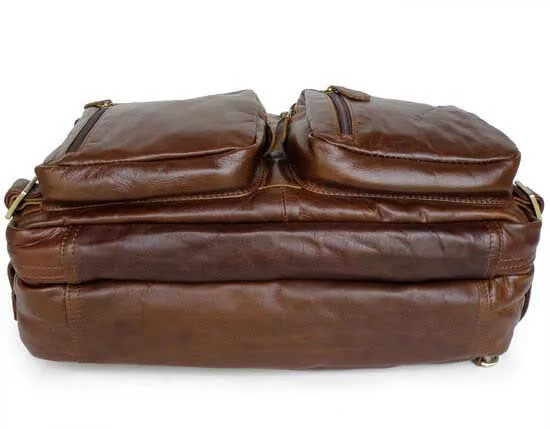 Umhängetasche und Lederrucksack 2-in-1 Vintage Leder braun