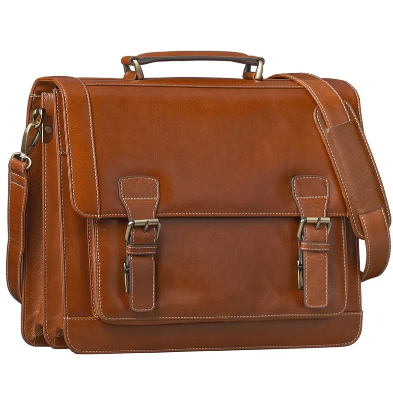 Vintage Aktentasche Bürotasche Business Office cognac braun