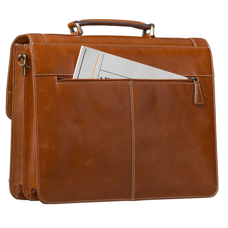 Vintage Aktentasche Bürotasche Business Office cognac braun