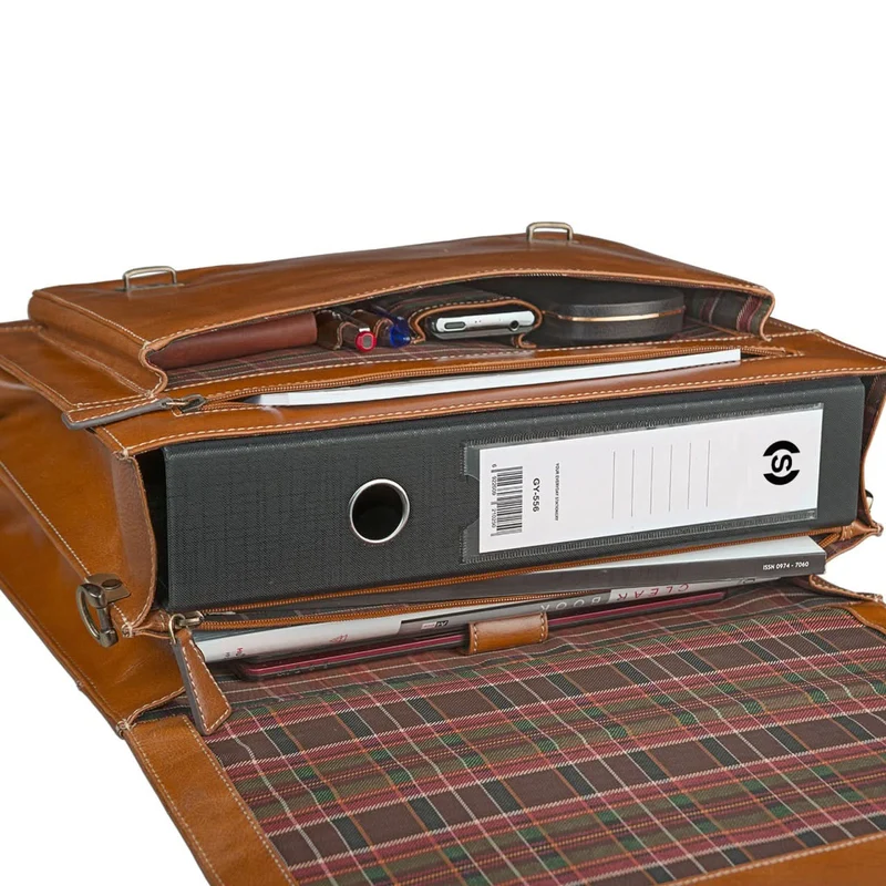 Vintage Aktentasche Bürotasche Business Office cognac braun