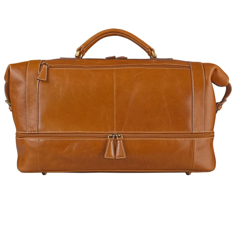 Vintage Reisetasche aus edlem Rindsleder Urlaub Handgepäck, Leder braun