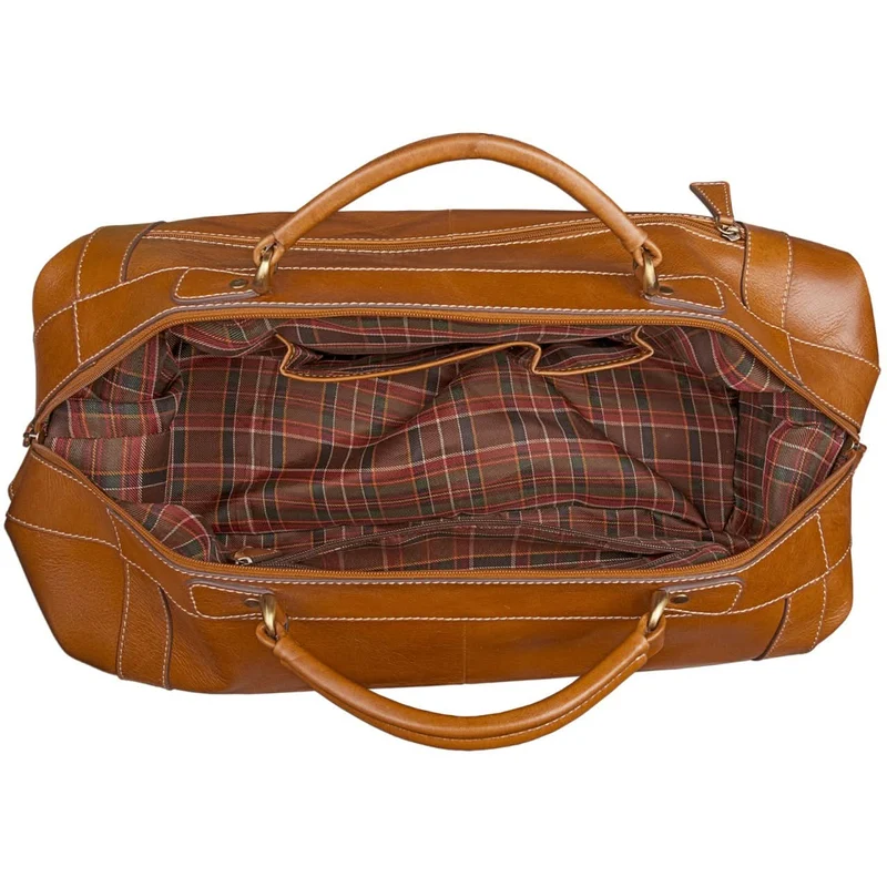 Vintage Reisetasche aus edlem Rindsleder Urlaub Handgepäck, Leder braun