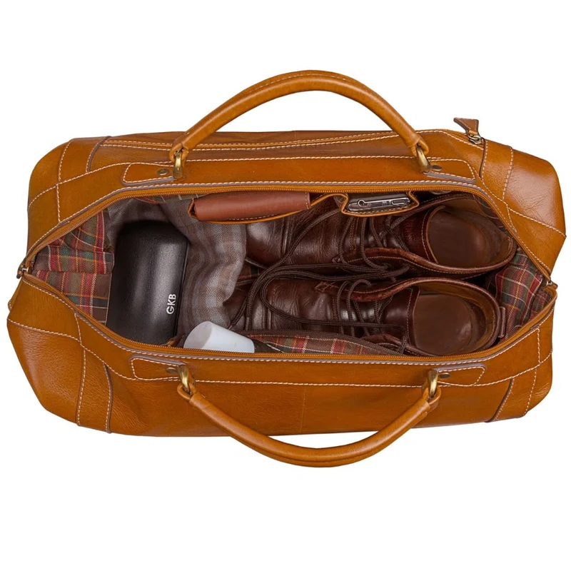 Vintage Reisetasche aus edlem Rindsleder Urlaub Handgepäck, Leder braun