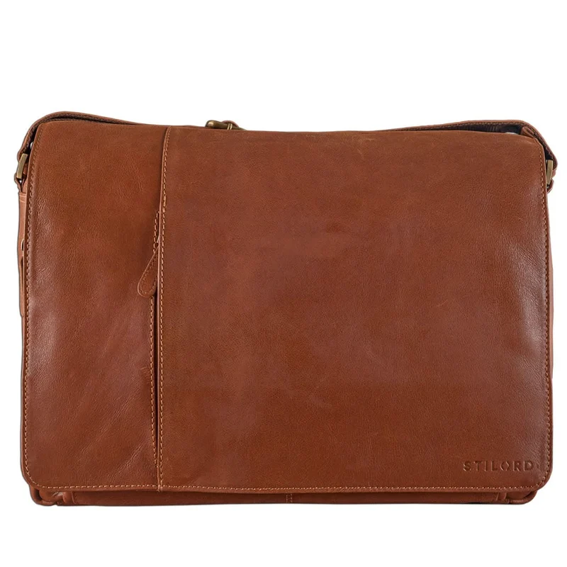 Ledertasche Umhängetasche 15 Zoll Laptop Leder Braun