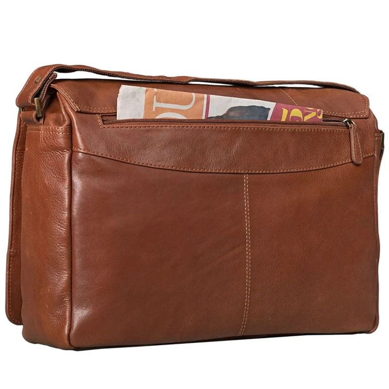 Ledertasche Umhängetasche 15 Zoll Laptop Leder Braun