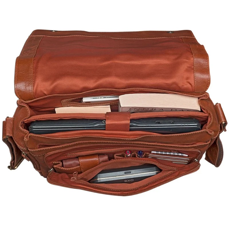 Ledertasche Umhängetasche 15 Zoll Laptop Leder Braun