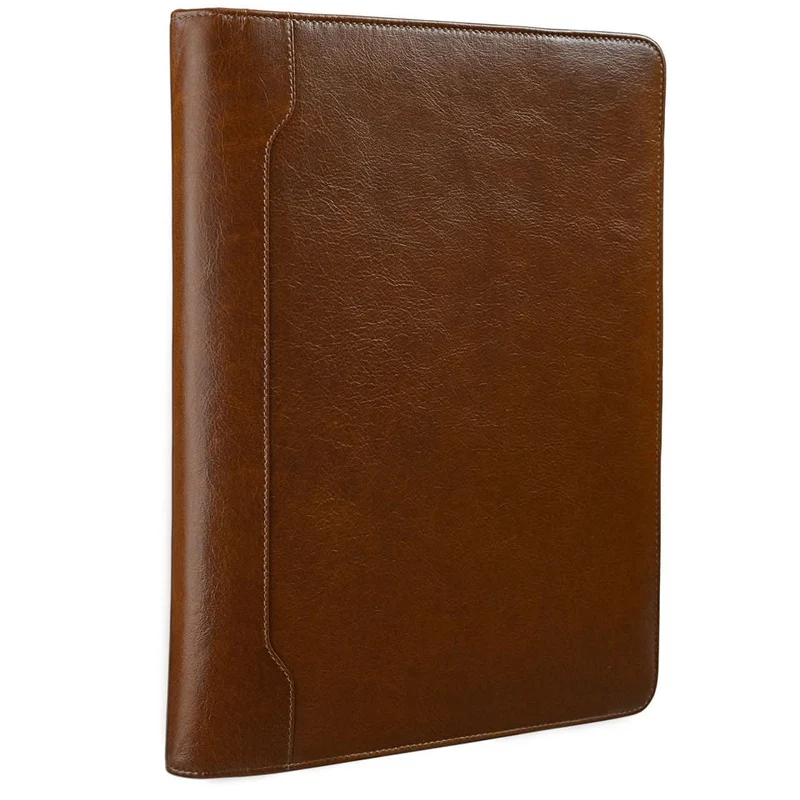Dokumentenmappe A4 Organizer elegant Business aus echtem Leder, braun