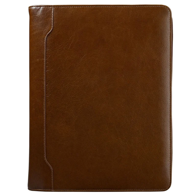 Dokumentenmappe A4 Organizer elegant Business aus echtem Leder, braun