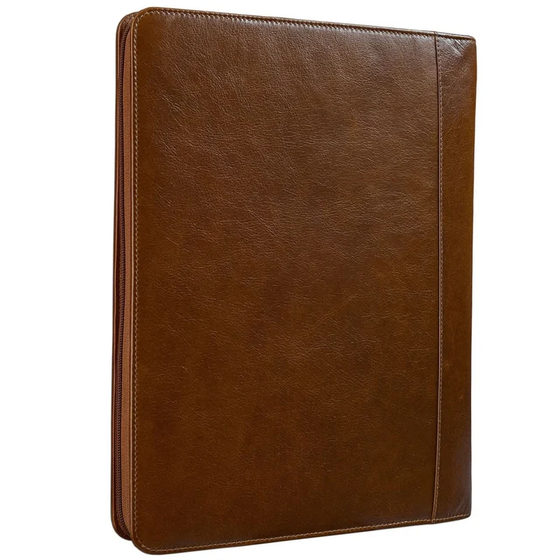 Dokumentenmappe A4 Organizer elegant Business aus echtem Leder, braun