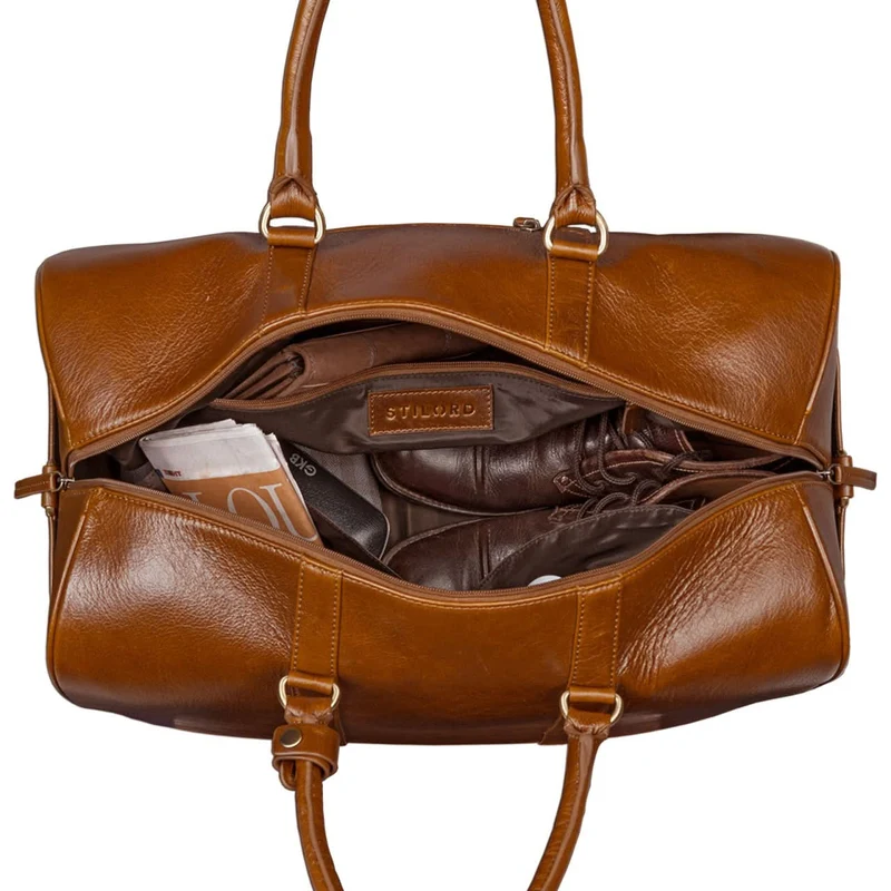 Große Vintage Reisetasche Business Urlaub Handgepäck, Leder braun
