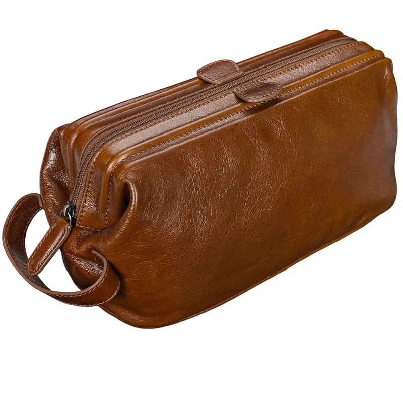 Edler Kulturbeutel groß Kulturtasche mit Henkel