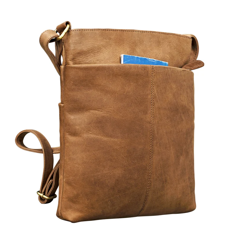"Juliane" Ledertasche klein ocker - braun