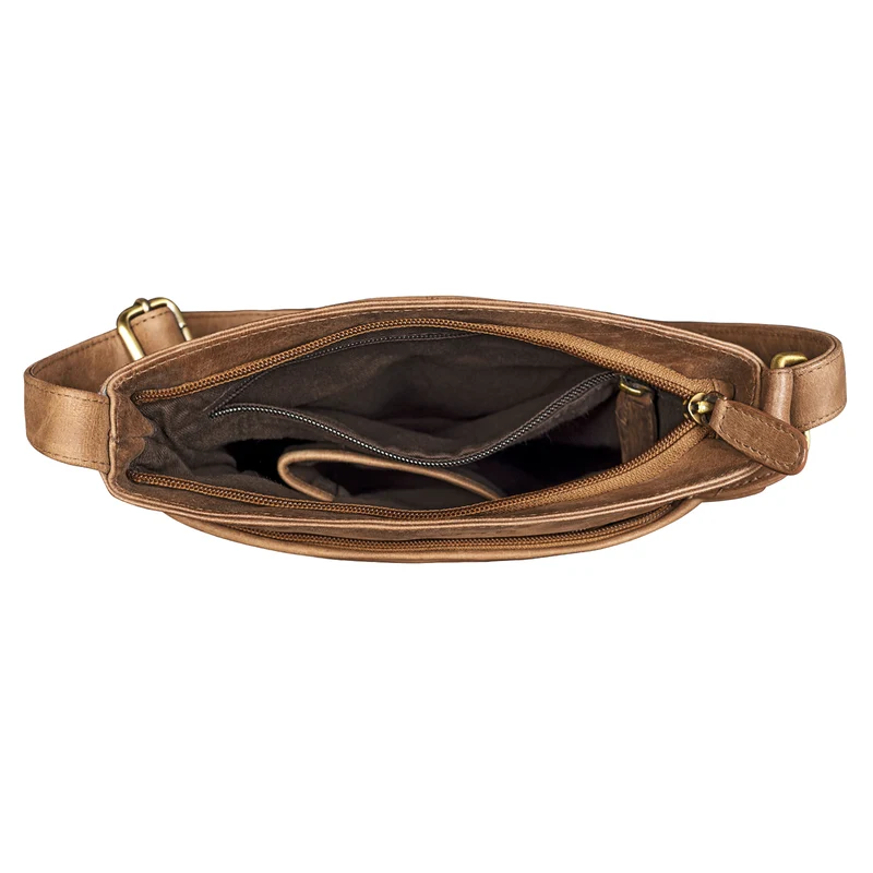 "Juliane" Ledertasche klein ocker - braun