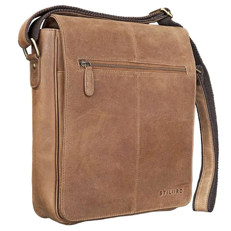 "Gabriel" Vintage Umhängetasche Leder ocker - braun