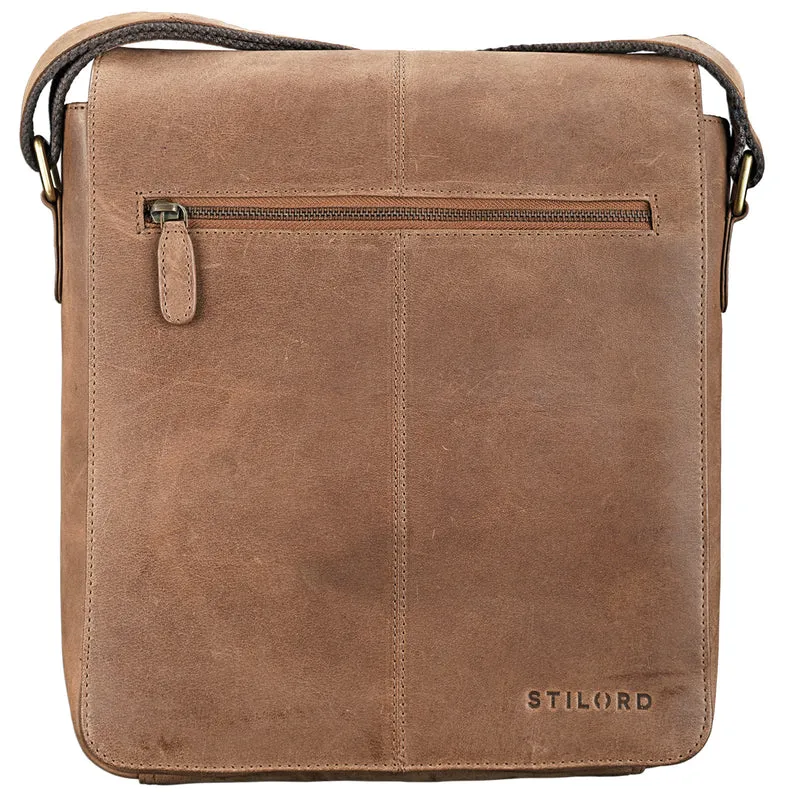 "Gabriel" Vintage Umhängetasche Leder ocker - braun