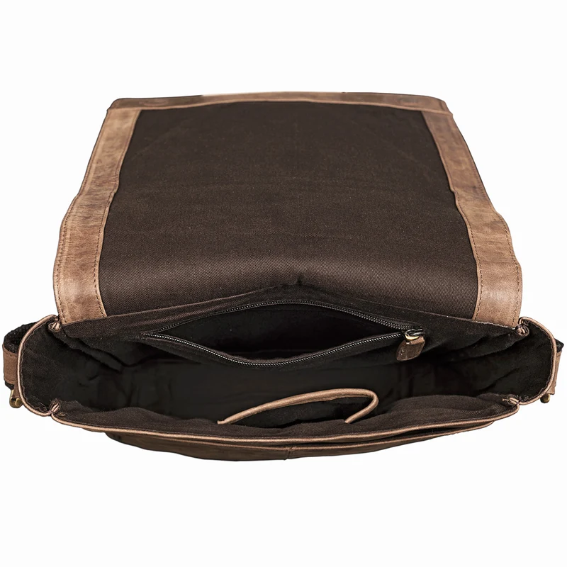 "Gabriel" Vintage Umhängetasche Leder ocker - braun
