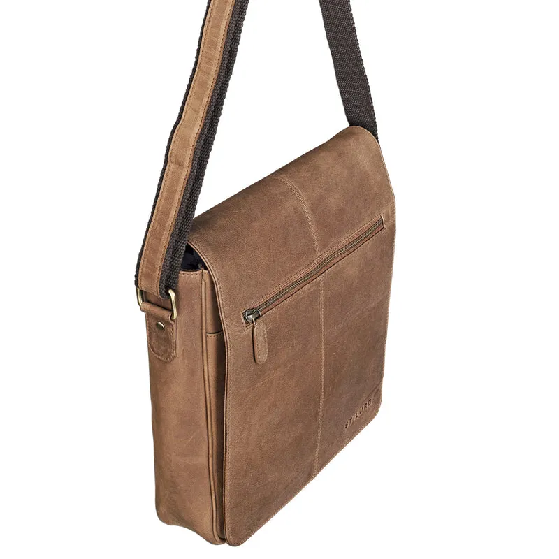 "Gabriel" Vintage Umhängetasche Leder ocker - braun