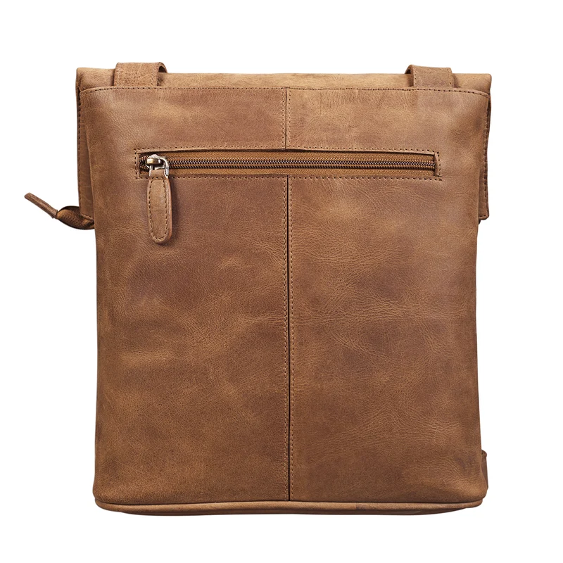 "Jakob" Schultertasche Leder ocker - braun