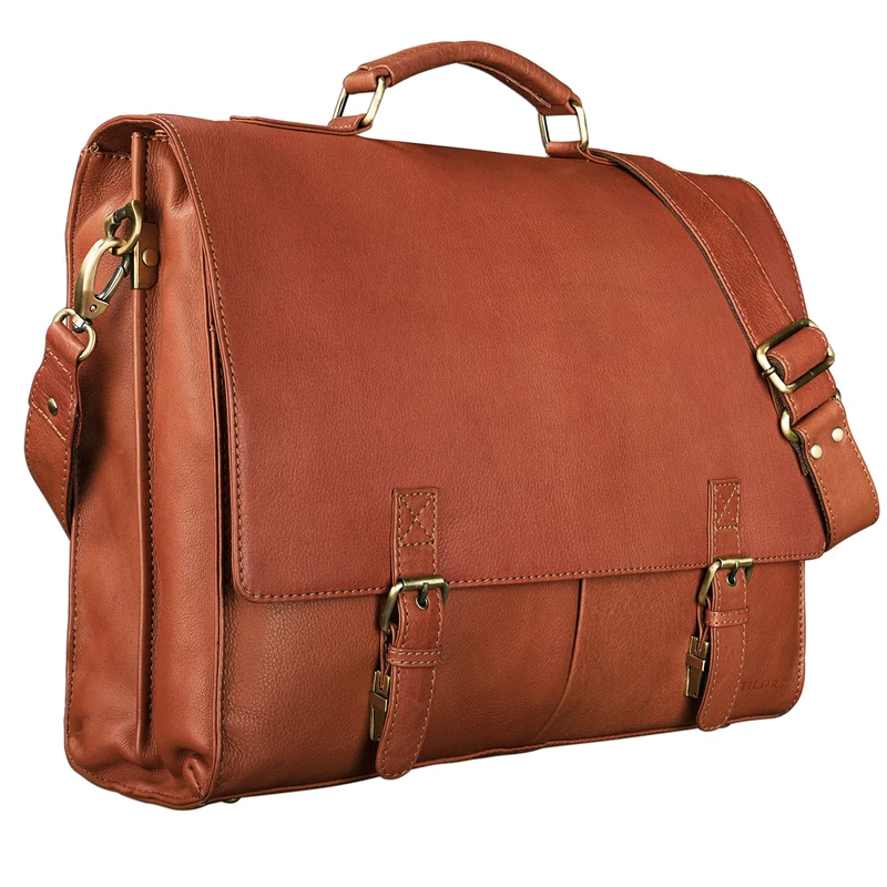"Richard" Klassische Aktentasche Leder cognac - braun