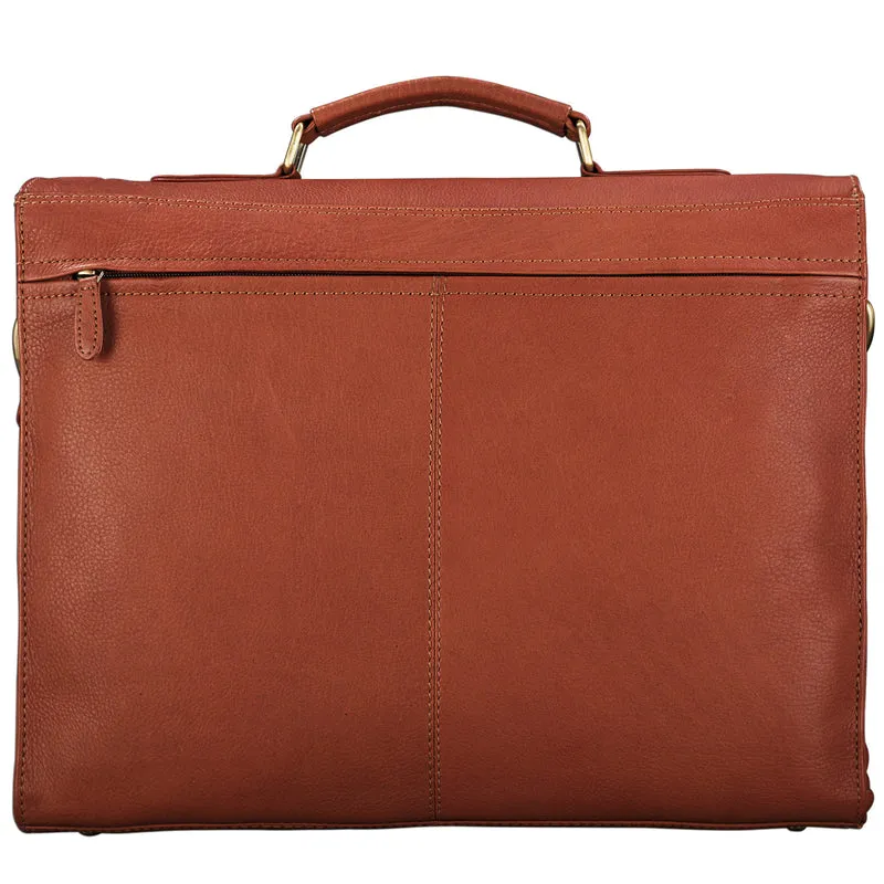 "Richard" Klassische Aktentasche Leder cognac - braun